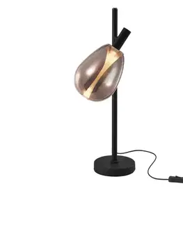 Stolové lampy Lampka nocna Denso 26 czarna szklany klosz miedziany do czytania