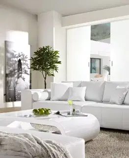 Veľké pohovky DELIFE Veľká pohovka Marbeya 290x110 cm biela s funkciou rozloženia