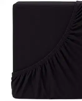 Plachty 4Home jersey prestieradlo Mako čierna, 90 x 200 cm