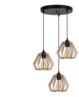 Svietidlá  Luster na lanku BERGO 3xE27/60W/230V čierna 0005