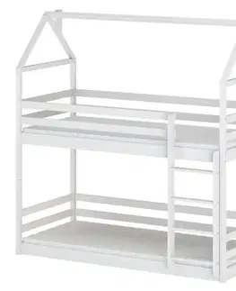Poschodové postele Posteľ Domček Axel 90x200 biela
