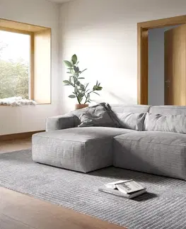 Rohové sedacie súpravy DELIFE Rohová pohovka Sirpio XL 270x170 cm manšester strieborno sivá variabilné ležadlo
