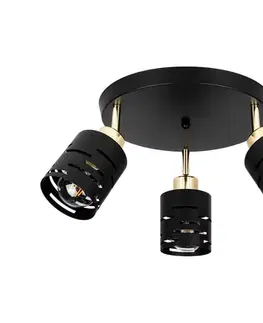 Svietidlá  Bodové svietidlo ELEN 3xE27/35W/230V čierna/zlatá ELEN CEILING LIGHT 3 BLACK