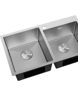 Kuchynské drezy MEXEN MEXEN - Xorin oceľový drez 2-bowl 780 x 450 mm, nerez H 6441782000-01HC