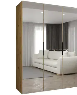 Šatníkové skrine Skriňa Marbella III 150 artisan čierna