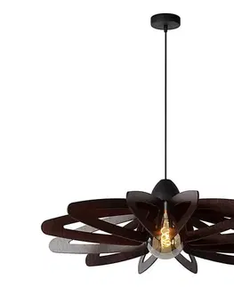Svietidlá Lucide 77483/76/30 - Luster na lanku ZIDANE 1xE27/15W/230V hnedá/čierna 77483/76/30