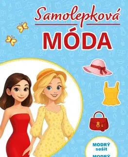 Nalepovačky, vystrihovačky, skladačky Samolepková móda - modrý sešit / modrý zošit