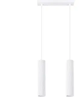 Svietidlá  SL.1536 - Luster na lanku KARBON 2xGU10/10W/230V biela SL.1536