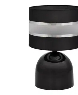Lampy  Stolná lampa HELEN 1xE27/15W/230V čierna/strieborná B-E 0801/1 BK+SL+MAT