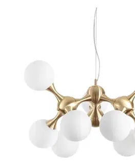 Svietidlá Ideal Lux - Závesný luster na lankách NODI 9xE14/28W/230V priemer 80 cm mosadz/biela 241036