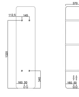 Radiátory do kúpeľne SAPHO - TABELLA vykurovacie teleso 370x1590, biela mat MI1537