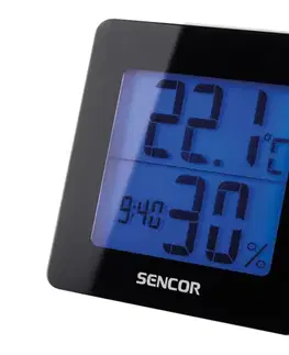 Meteostanice, teplomery a vlhkomery Sencor - Meteostanica s LCD displejom a budíkom 1xAA čierna 35049710