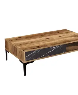 Konferenčné stolíky Konferenčný stolík Istanbul - Walnut, Black Marble