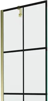 Sprchové dvere MEXEN/S - Next vaňová zástena FIX 60 x 150, čierna dekor, zlatá 895-060-000-00-77-50