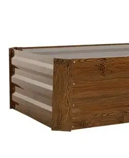 Outdoorové kotlíky GARDENKUS Záhon vyvýšený oceľový hranatý 180x90x45cm drevodekor GARDENKUS