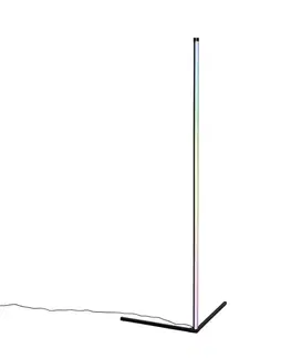 Stojace lampy Stojacia lampa čierna vrátane LED s RGB a diaľkovým ovládaním - Carla