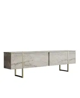 TV stolíky TV stolík Luxe - Travertine, Gold