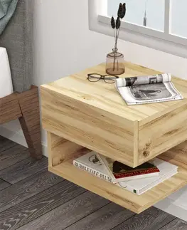 Nočné stolíky Škandinávsky nočný stolík  LEVY 27, dub Left