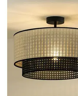 Svietidlá  - Prisadený luster RATTAN YUTE 1xE27/15W/230V pr. 45 cm krémová/čierna 604659