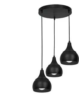 Svietidlá  Luster na lanku AKTAN 3xE27/60W/230V čierna guľatý 3376