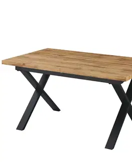 Jedálenské stoly Rozkladací stôl Idaho 12555 140-180x90 prírodná/čierna