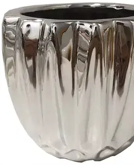 Záhrada Kvetináč YS44194 Electroplating Effect 11x11x10 Silver