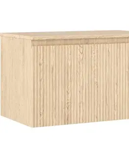 Kúpeľňový nábytok MEXEN/S - Rivel kúpeľňová skrinka pod umývadlo 80 cm s doskou, 1 šuplík, reliéf, dub 91A20-08047-1-BFC81