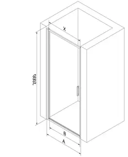 Sprchovacie kúty MEXEN - Exo sprchové dvere krídlové 50, transparent, zlatá 817-050-000-50-00