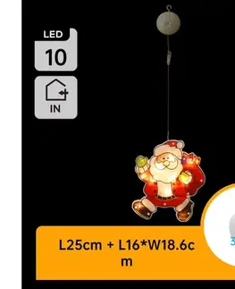 Vianočné dekorácie  B.V.  - LED Vianočná dekorácia LED/3xAAA Santa 20cm B10303K60