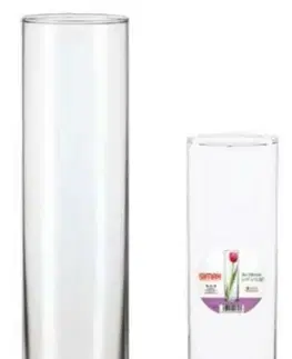 Dekoratívne vázy SIMAX Váza DRUM II 27,5 x 8,4 cm číre sklo BOHEMIA