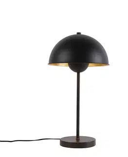 Stolné lampy Retro stolná lampa čierna so zlatom - Magnax