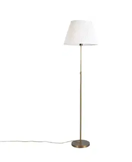Stojace lampy Stojacia lampa bronzová so skladaným tienidlom krémovým 45 cm nastaviteľná - Parte