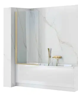 Sprchové dvere REA - Vaňová zástena Elegant 80 zlatá kartáčovaná REA-W6601