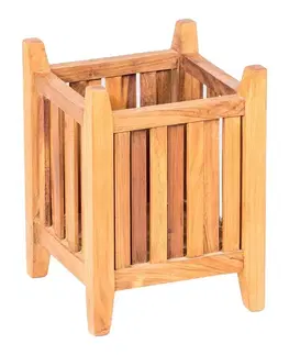 Príslušenstvo z teaku DEOKORK Záhradný teakový kvetináč ECO 55 × 55 × 66 cm