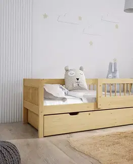 Postele Elvisia Detská posteľ MADIA so zásuvkou | borovica 80 x 200 cm