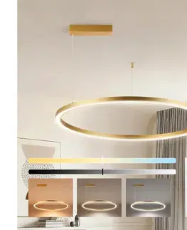 Svietidlá BRILAGI - stmievateľný LED luster na lanku PORTOFINO LED/60W/230V pr. 80 cm zlatý +DO BRI510