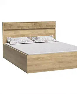 Dvojlôžkové postele Posteľ M9 Mediolan 160x200 Deska Natural Hikora