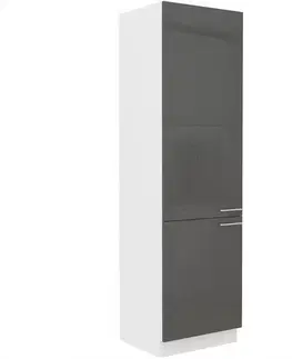 Kuchynské skrinky stojace Kuchynská skrinka Lara 60dk-210 2f Bb Mdf Šedá lesk