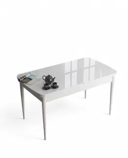 Jedálenské stoly Jedálenský stôl Han - White Marble, White