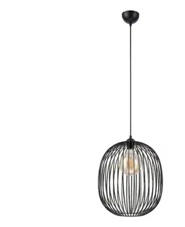 Svietidlá  Luster na lanku DESTELLO 1xE27/15W/230V pr. 33 cm čierny LM-1.324/CZARNY