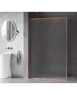 Sprchové dvere MEXEN/S - Kioto-XF Sprchová zástena WALK-IN s rámom 100 x 202, dekor 10 mm, meď kartáčovaná 800-100-104-65-30-X