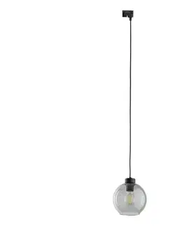 Svietidlá  Luster na lanku do lištového systému CUBUS 1xE27/15W/230V čierna/dymová čierna 10666