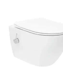 Záchody WC s bidetom závesné SAT Fusion vírové vrátane dosky softclose, zadný odpad SATFUS11BFC SATFUS11BFC