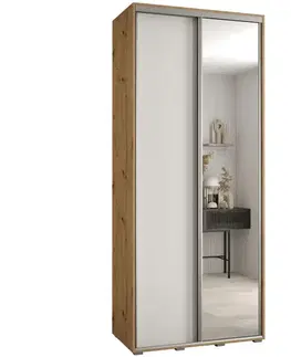 Šatníkové skrine Skriňa 45 Canaris 3 100 artisan/biela/silver