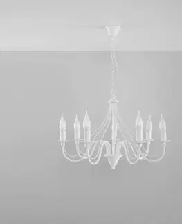 Klasické lustre do obývačky Luster Minerwa 7 A-0215 biely