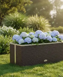 Záhradné kvetináče ArtSG Ratanový kvetináč SG03170 | 70 x 38 x 40 Farba: RD03 sivá