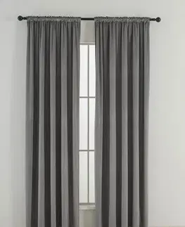 Závesy MKLozkoviny.sk Zamatové zatemňovacie závesy Cesar sivé - 140 x 180 cm (2ks) - riasiaca stuha