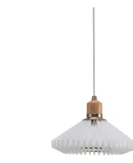 Svietidlá Halo Design 744053 - Luster na lanku PARIS 1xG9/28W/230V pr. 24 cm biela/mosadz/dub 744053