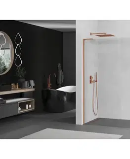 Sprchové dvere MEXEN/S - KiotoL Sprchová zástena WALK-IN 90 x 200, transparent, ružové zlato 800-090-103-60-06
