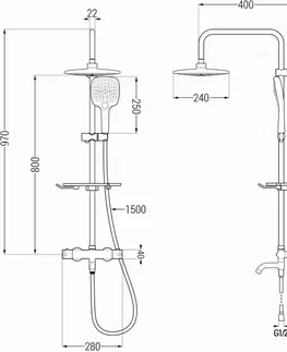 Sprchy a sprchové panely MEXEN/S - KT17 vaňový stĺp s termostatickou batériou, čierna 779001793-70